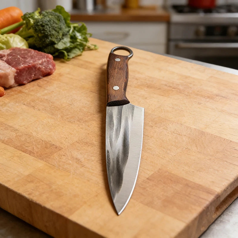 Hand Forged Boning Knife Full Tang Kitchen Chef Cleaver Butcher's Knife Slicing BBQ Fishing Ultra-Sharp Cutting Tools