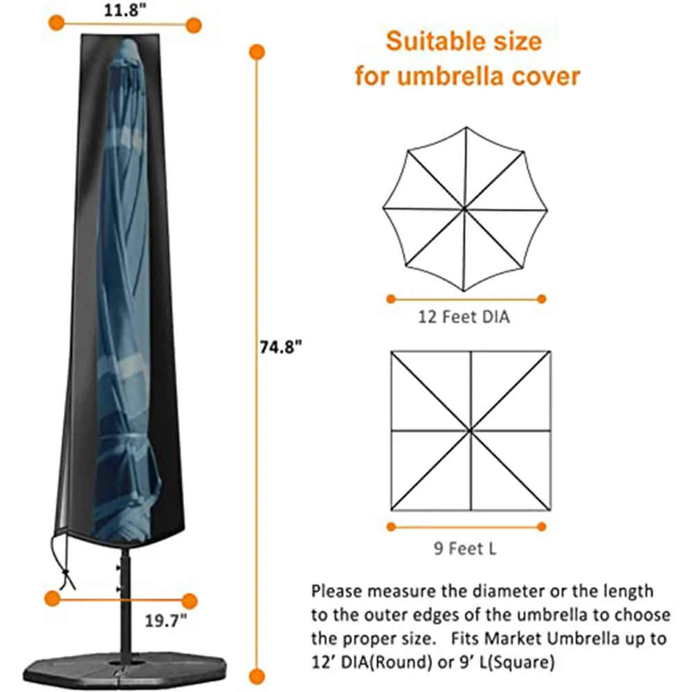 Universal Parasol Cover Waterproof Oxford Fabric Outdoor Cantilever Umbrella Cover for Garden Patio Furniture