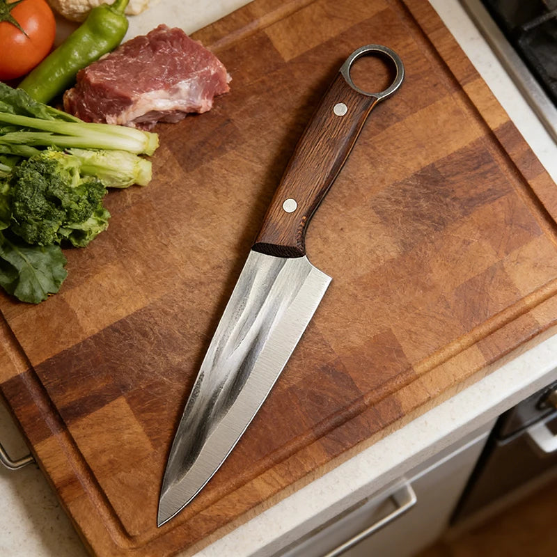 Hand Forged Boning Knife Full Tang Kitchen Chef Cleaver Butcher's Knife Slicing BBQ Fishing Ultra-Sharp Cutting Tools