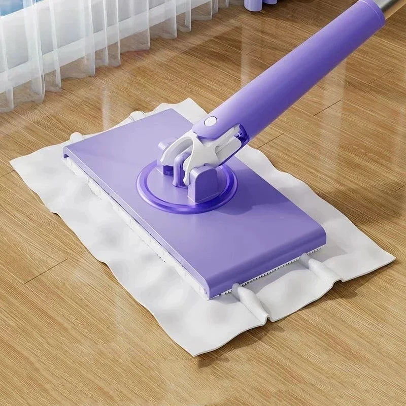 1pc Portable Mini Mop Automatic Paper Towel Changing Mop 360°Rotation Cleaning Tool For Floor Window Dust Removal No cloth ﻿