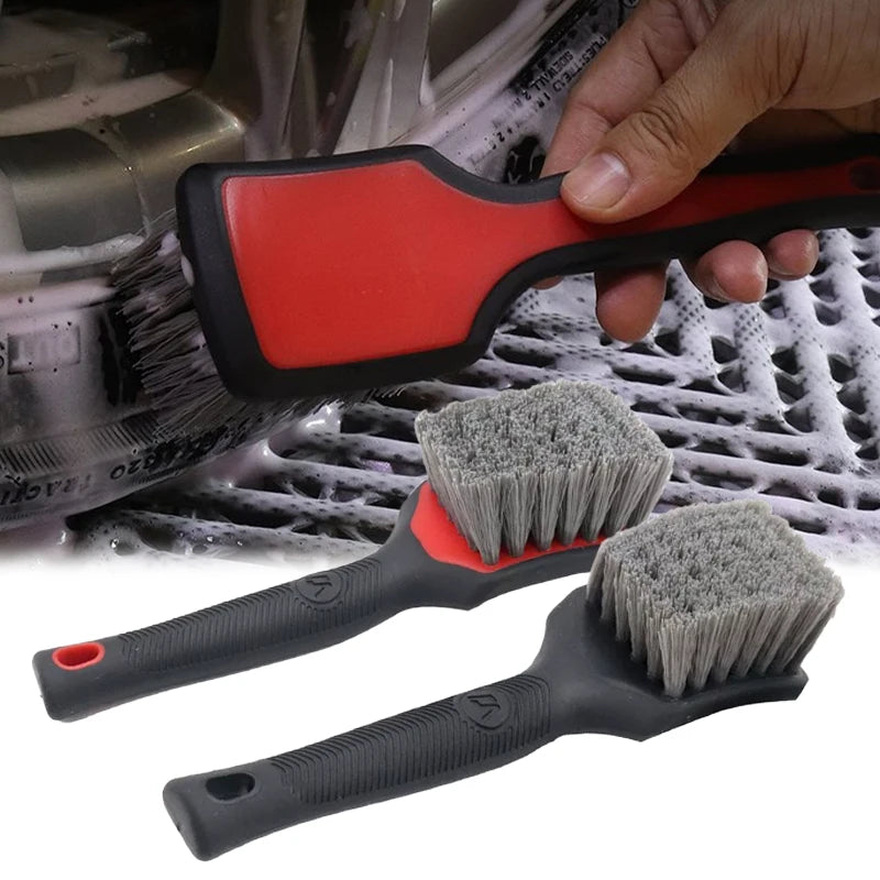 SEAMETAL Car Wheel Hub Washing Brush Anti Slip Handle Car Tire Wheel Rim Cleaning Brush Dust Removal Detailing Brushes Wash Tool