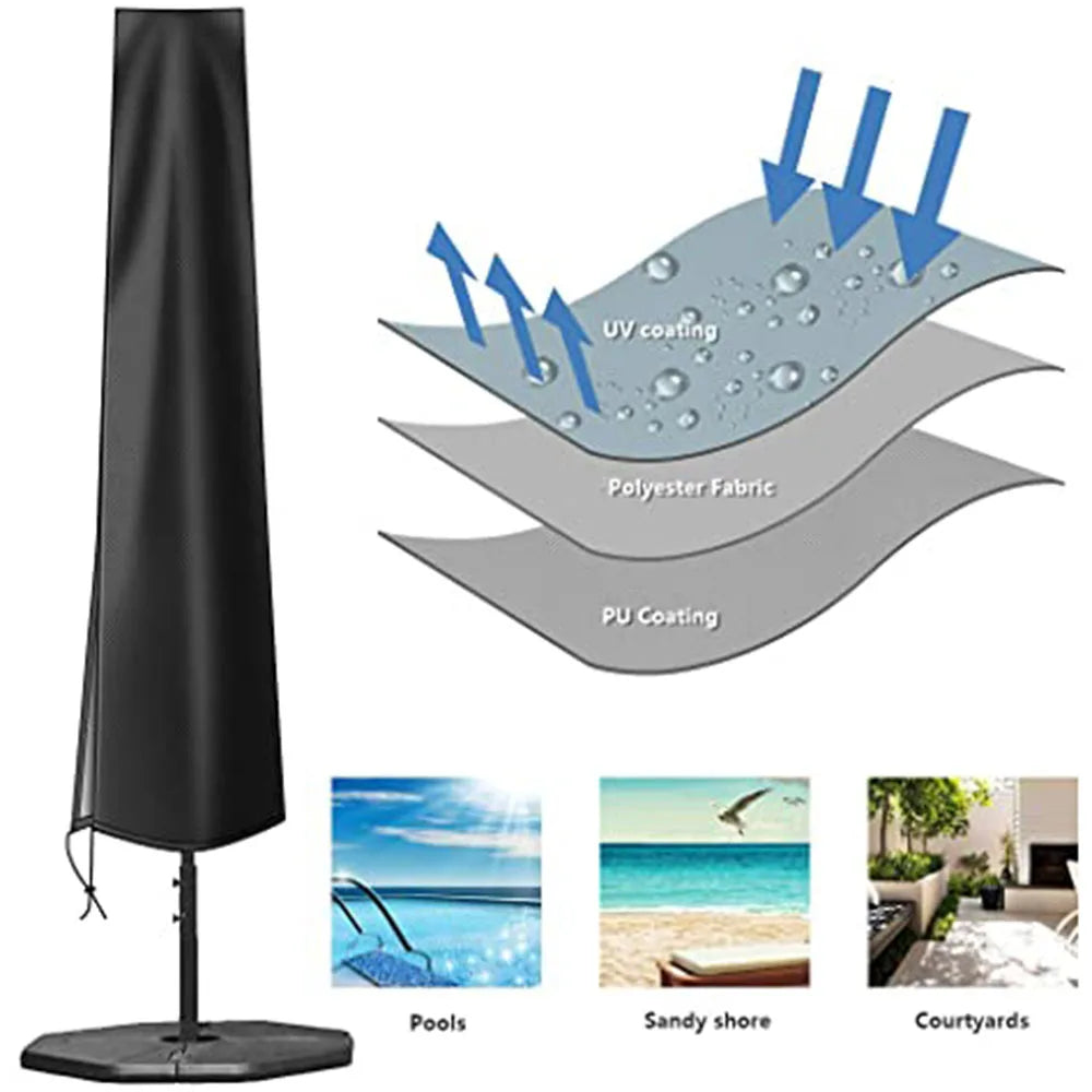 Universal Parasol Cover Waterproof Oxford Fabric Outdoor Cantilever Umbrella Cover for Garden Patio Furniture