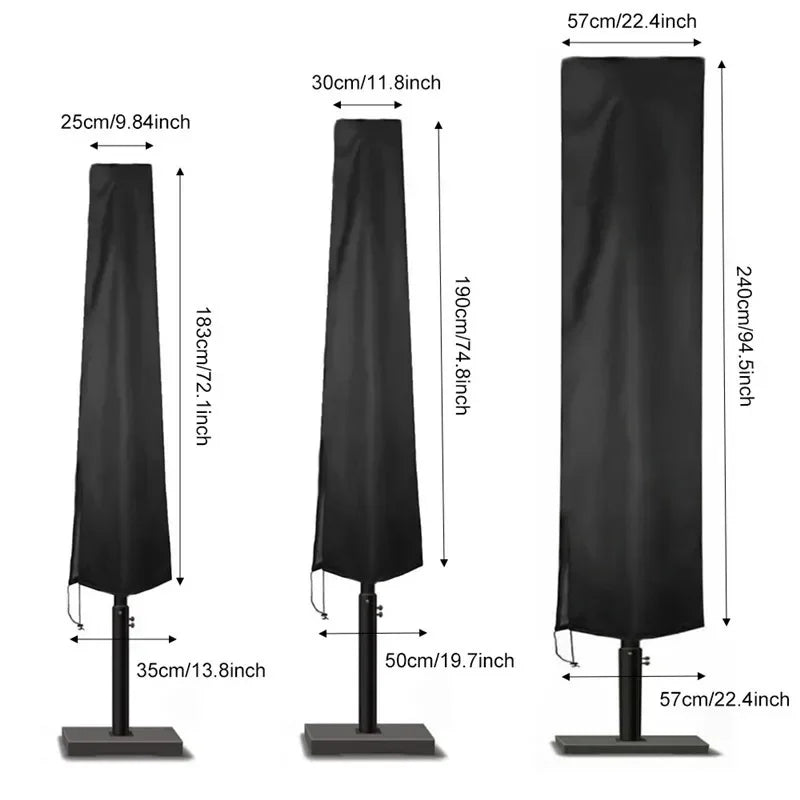 Universal Parasol Cover Waterproof Oxford Fabric Outdoor Cantilever Umbrella Cover for Garden Patio Furniture