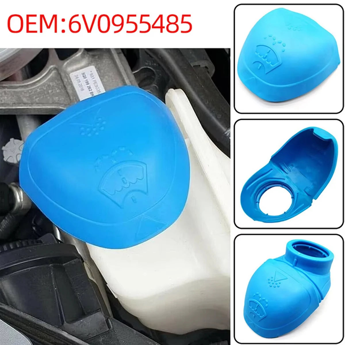 1PC Windshield Wiper Washer Fluid Reservoir Tank Bottle Cap For VW Audi SKODA 6V0955485 Car Parts Accessories