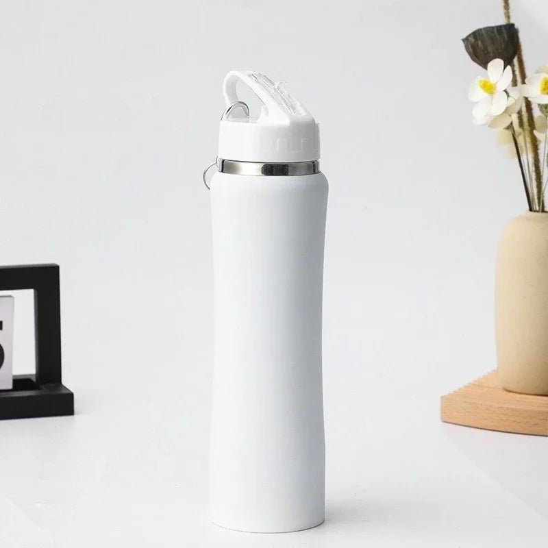 JUSTINLAU 600/750ML Thermos Cup Fruit Mug Kids Straw Cup Vacuum Flasks Stainless Steel Travel Thermal Water Bottles Thermal Mug
