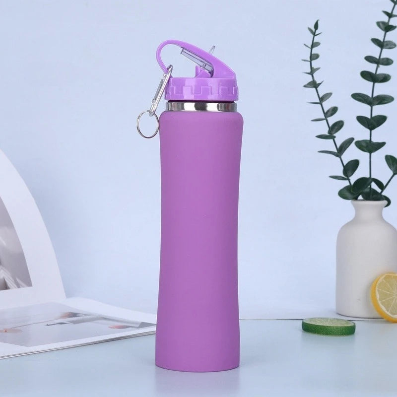 JUSTINLAU 600/750ML Thermos Cup Fruit Mug Kids Straw Cup Vacuum Flasks Stainless Steel Travel Thermal Water Bottles Thermal Mug