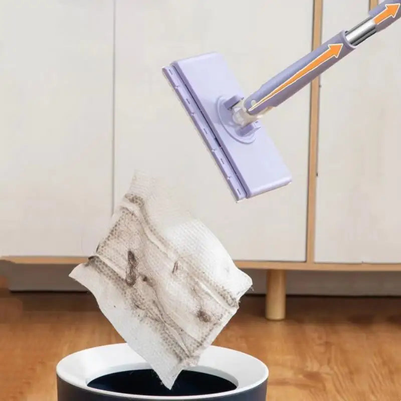 1pc Portable Mini Mop Automatic Paper Towel Changing Mop 360°Rotation Cleaning Tool For Floor Window Dust Removal No cloth ﻿