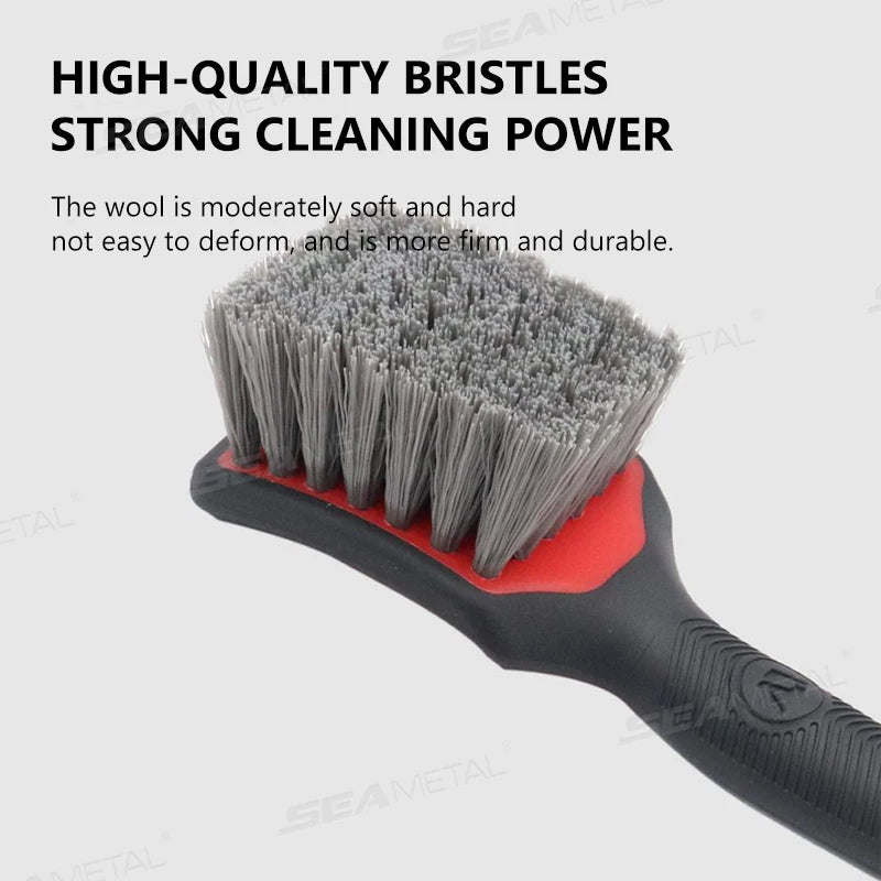 SEAMETAL Car Wheel Hub Washing Brush Anti Slip Handle Car Tire Wheel Rim Cleaning Brush Dust Removal Detailing Brushes Wash Tool