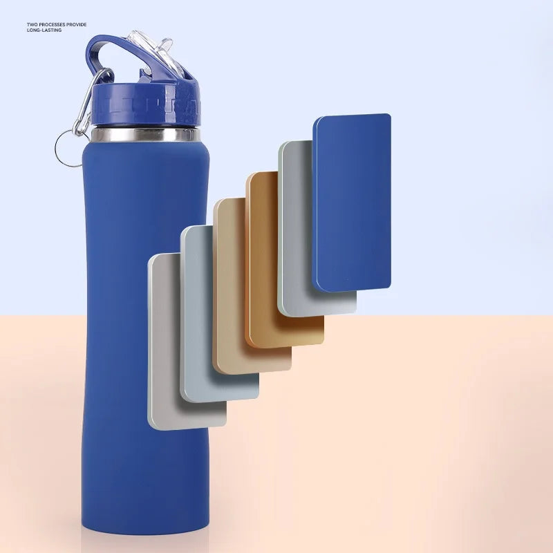 JUSTINLAU 600/750ML Thermos Cup Fruit Mug Kids Straw Cup Vacuum Flasks Stainless Steel Travel Thermal Water Bottles Thermal Mug
