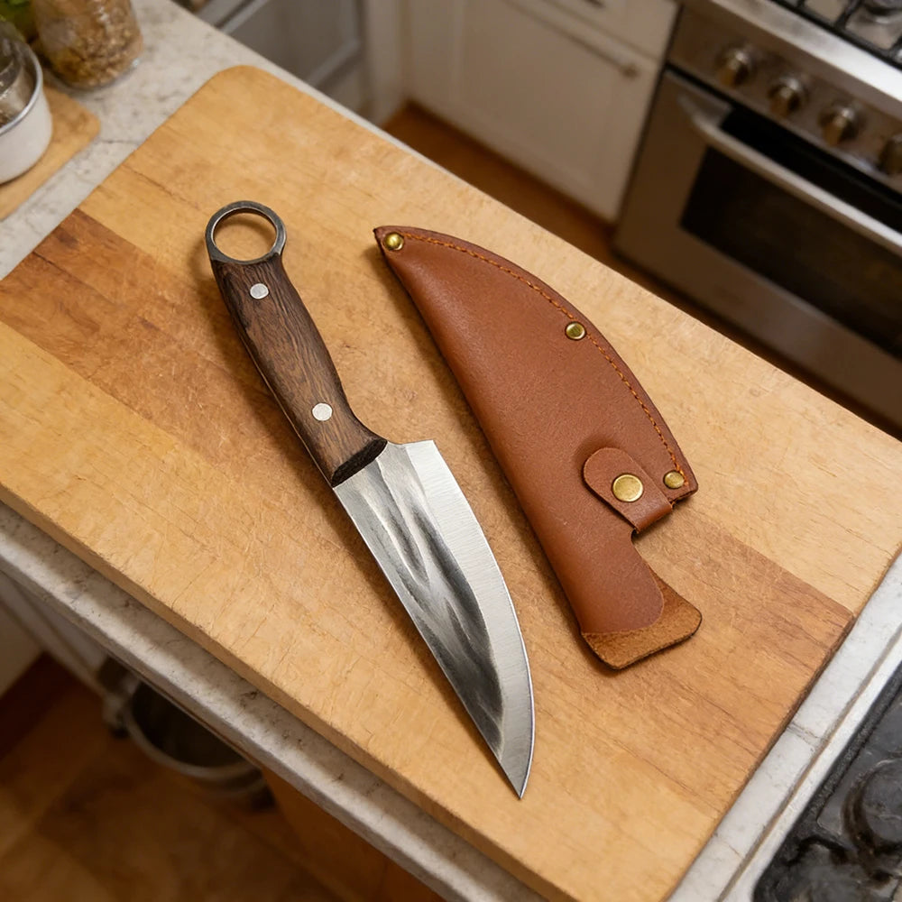Hand Forged Boning Knife Full Tang Kitchen Chef Cleaver Butcher's Knife Slicing BBQ Fishing Ultra-Sharp Cutting Tools