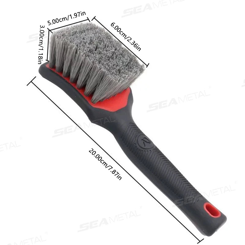 SEAMETAL Car Wheel Hub Washing Brush Anti Slip Handle Car Tire Wheel Rim Cleaning Brush Dust Removal Detailing Brushes Wash Tool