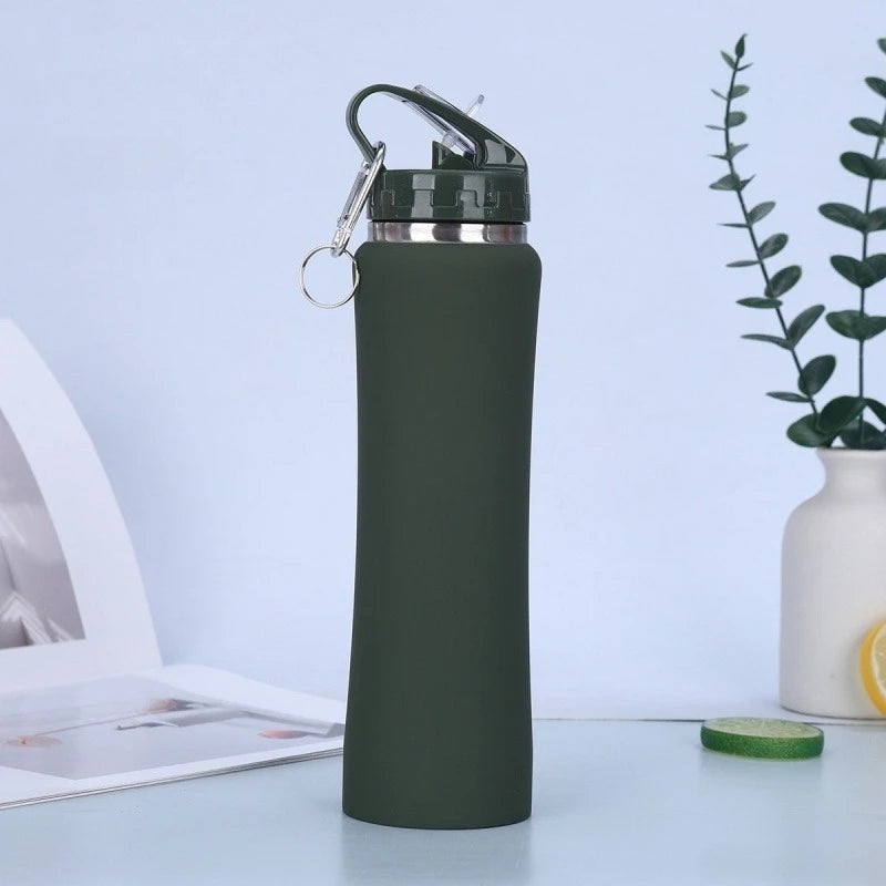 JUSTINLAU 600/750ML Thermos Cup Fruit Mug Kids Straw Cup Vacuum Flasks Stainless Steel Travel Thermal Water Bottles Thermal Mug