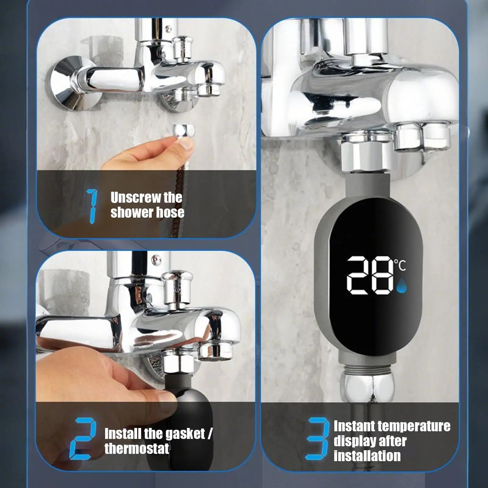 1Pc Bathroom LED Display Home Water Shower Thermometer Water Accurate Temperature Measurement Meter Bathroom