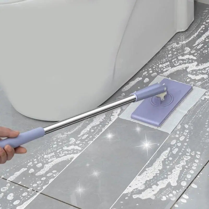 1pc Portable Mini Mop Automatic Paper Towel Changing Mop 360°Rotation Cleaning Tool For Floor Window Dust Removal No cloth ﻿
