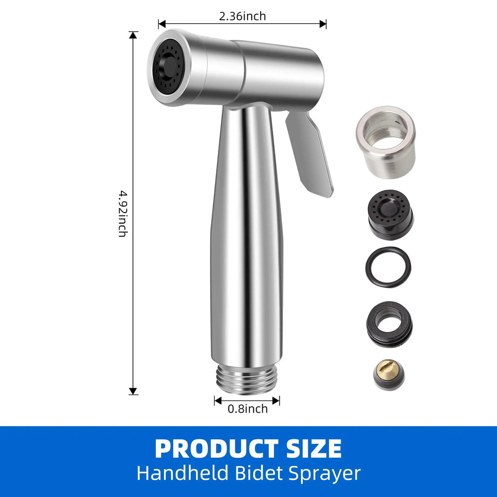 Portable Pressurized Handheld Bidet Sprayer Nozzle for Feminine Hygiene Care & Toilet Washing Cleaning Bathroom Accessory